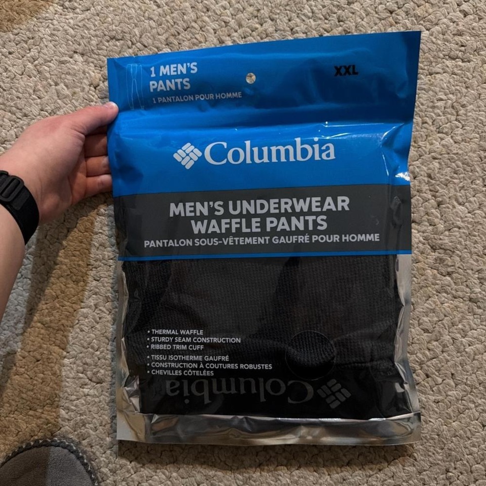 Columbia charcoal heather men's underwear waffle pants, Size XXL